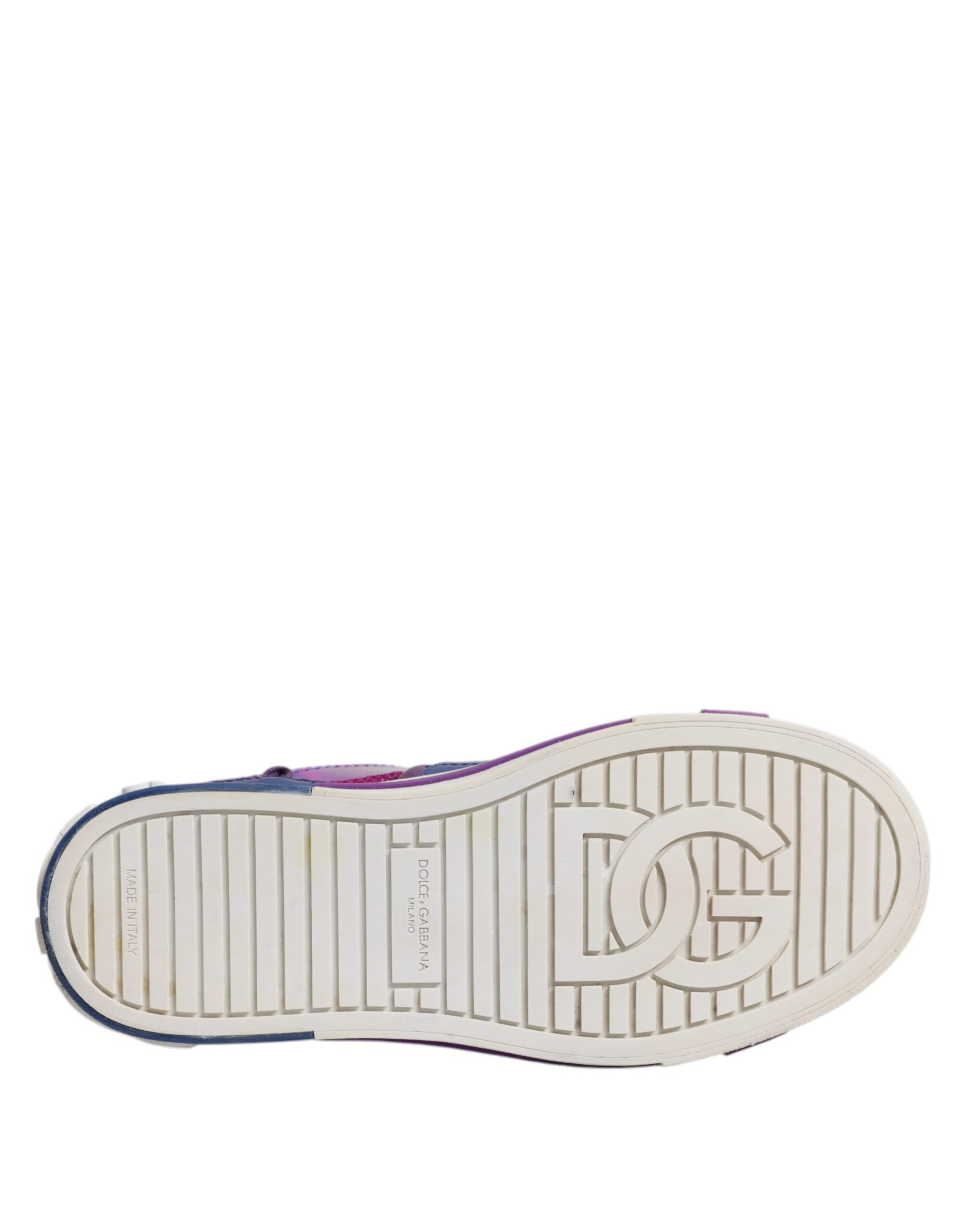 Dolce & Gabbana Purple Leather DG Logo Low Top Sneakers for Women