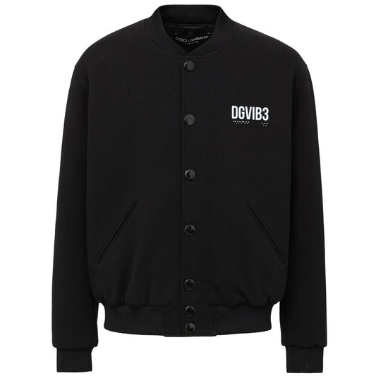 Dolce & Gabbana Black DGVIB3 Viscose Bomber Jacket for Men