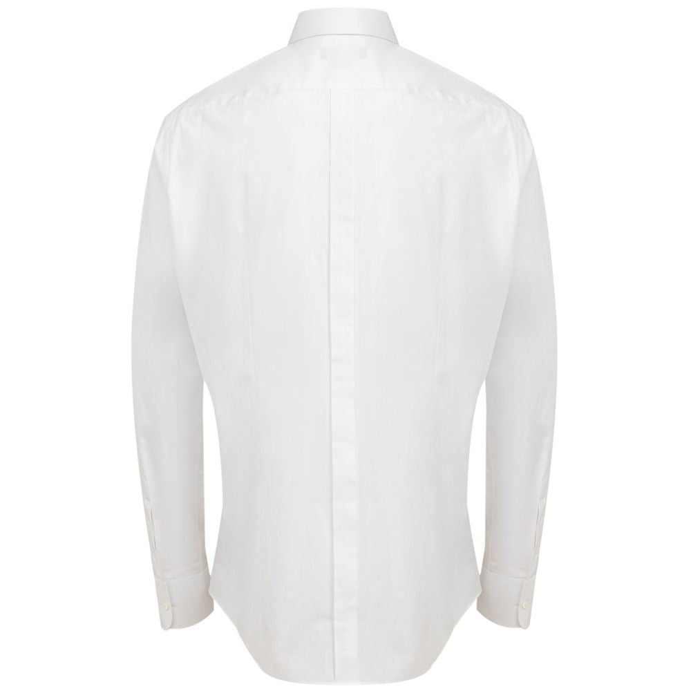 Dolce & Gabbana White Cotton Tuxedo Shirt