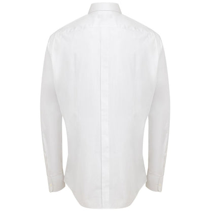 Dolce & Gabbana White Cotton Tuxedo Shirt