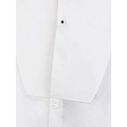Dolce & Gabbana White Cotton Tuxedo Shirt