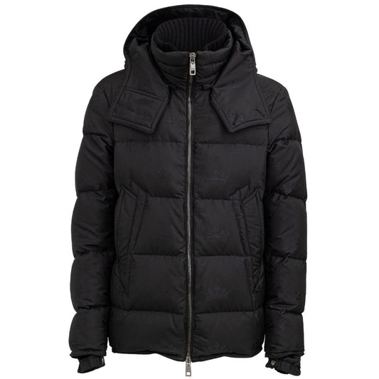 Dolce & Gabbana Black Hooded Puffer Jacket for Men