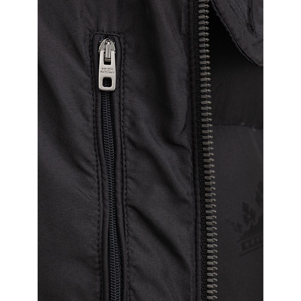 Dolce & Gabbana Black Hooded Puffer Jacket for Men