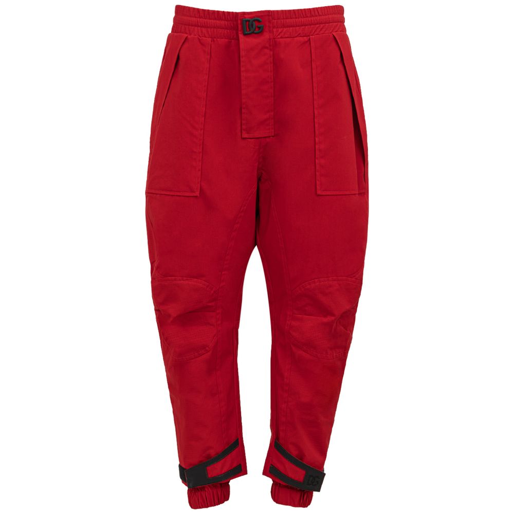 Dolce & Gabbana Red Polyamide Athletic Cargo Pants