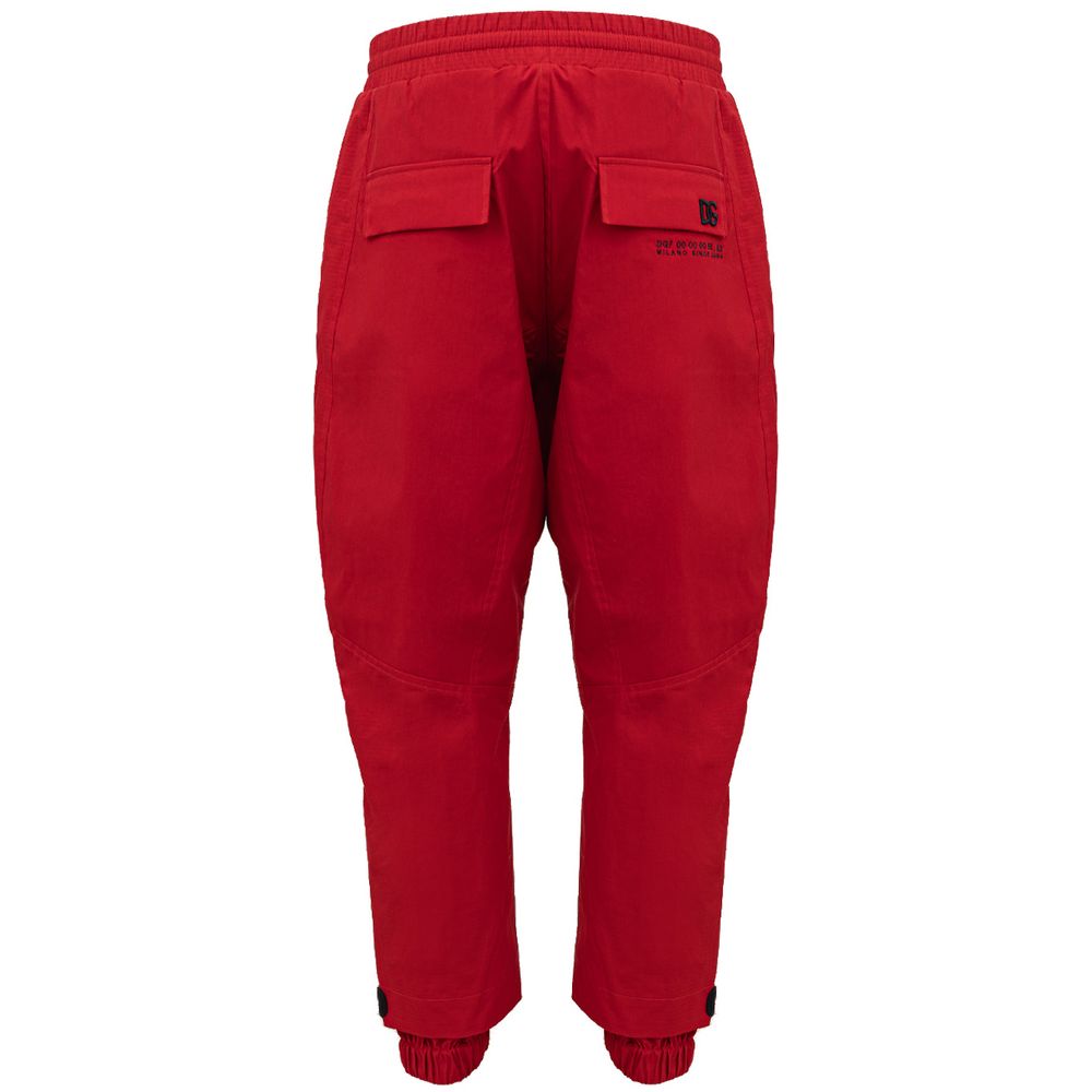 Dolce & Gabbana Red Polyamide Athletic Cargo Pants