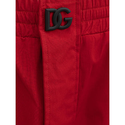 Dolce & Gabbana Red Polyamide Athletic Cargo Pants
