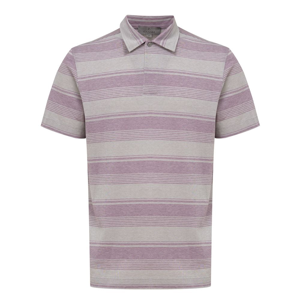 Canali Gray Cotton Polo Shirt - Elegance Meets Comfort