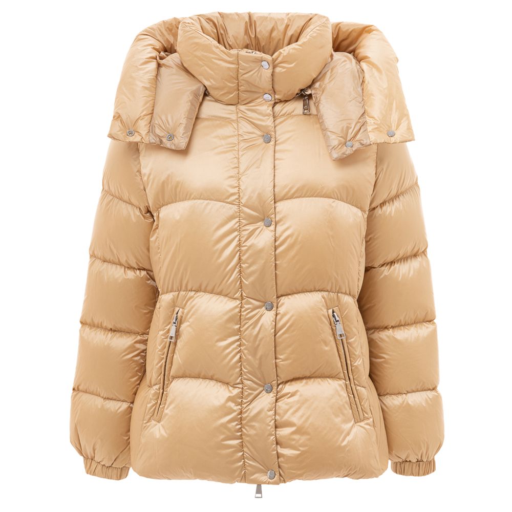 Add Yellow Hooded Puffer Jacket
