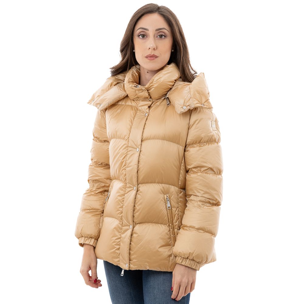 Add Yellow Hooded Puffer Jacket