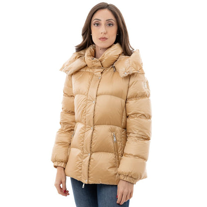 Add Yellow Hooded Puffer Jacket