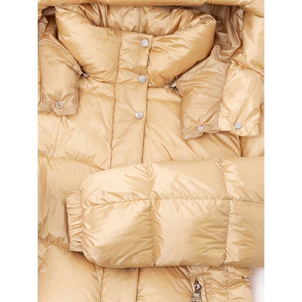 Add Yellow Hooded Puffer Jacket