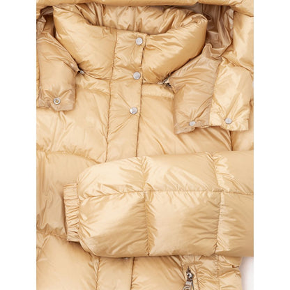 Add Yellow Hooded Puffer Jacket