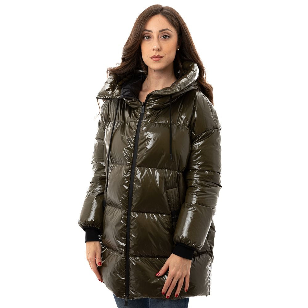 Herno Green Hooded Puffer Coat