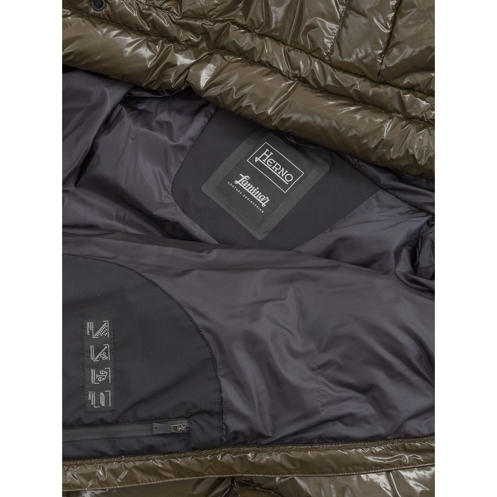 Herno Green Hooded Puffer Coat