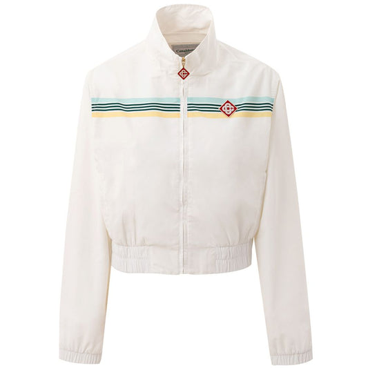 Casablanca White Tracktop with Multicoloured Stripe Detail