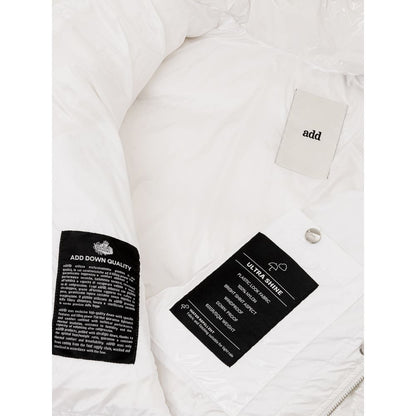 Add White Hooded Puffer Jacket for Women