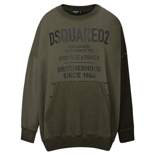 Dsquared2 Green Cotton Sweater: A Bold Wardrobe Essential