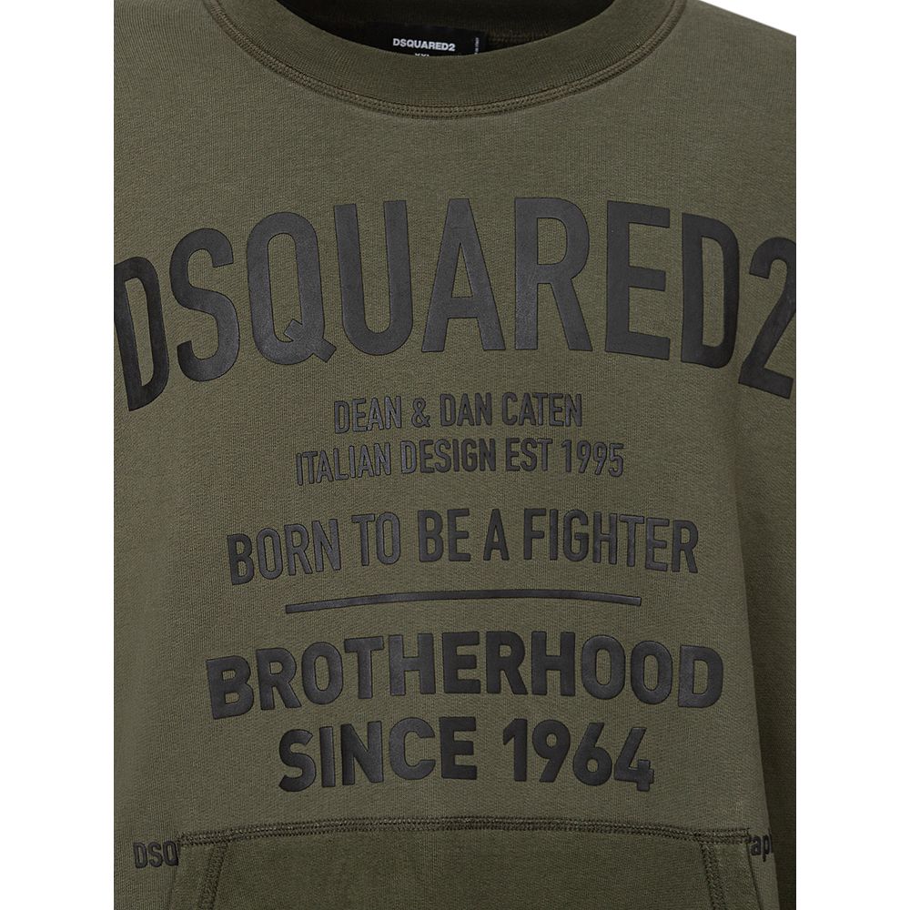 Dsquared2 Green Cotton Sweater: A Bold Wardrobe Essential
