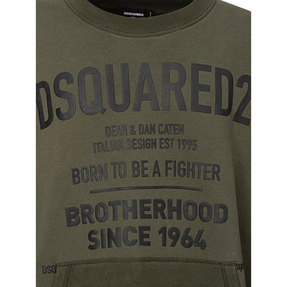 Dsquared2 Green Cotton Sweater: A Bold Wardrobe Essential