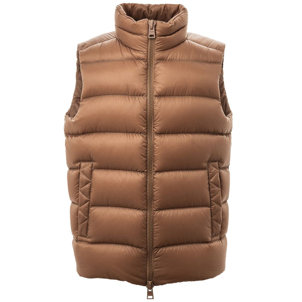 Herno Brown Padded Zip-Up Gilet Jacket