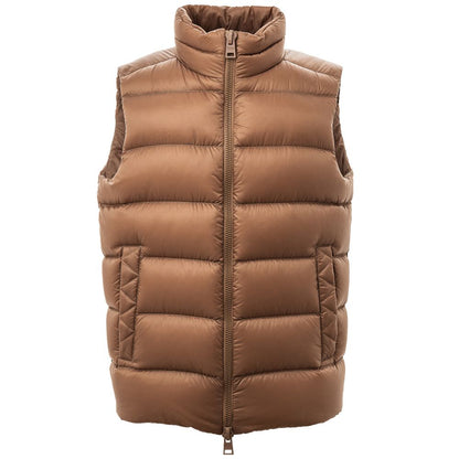 Herno Brown Padded Zip-Up Gilet Jacket