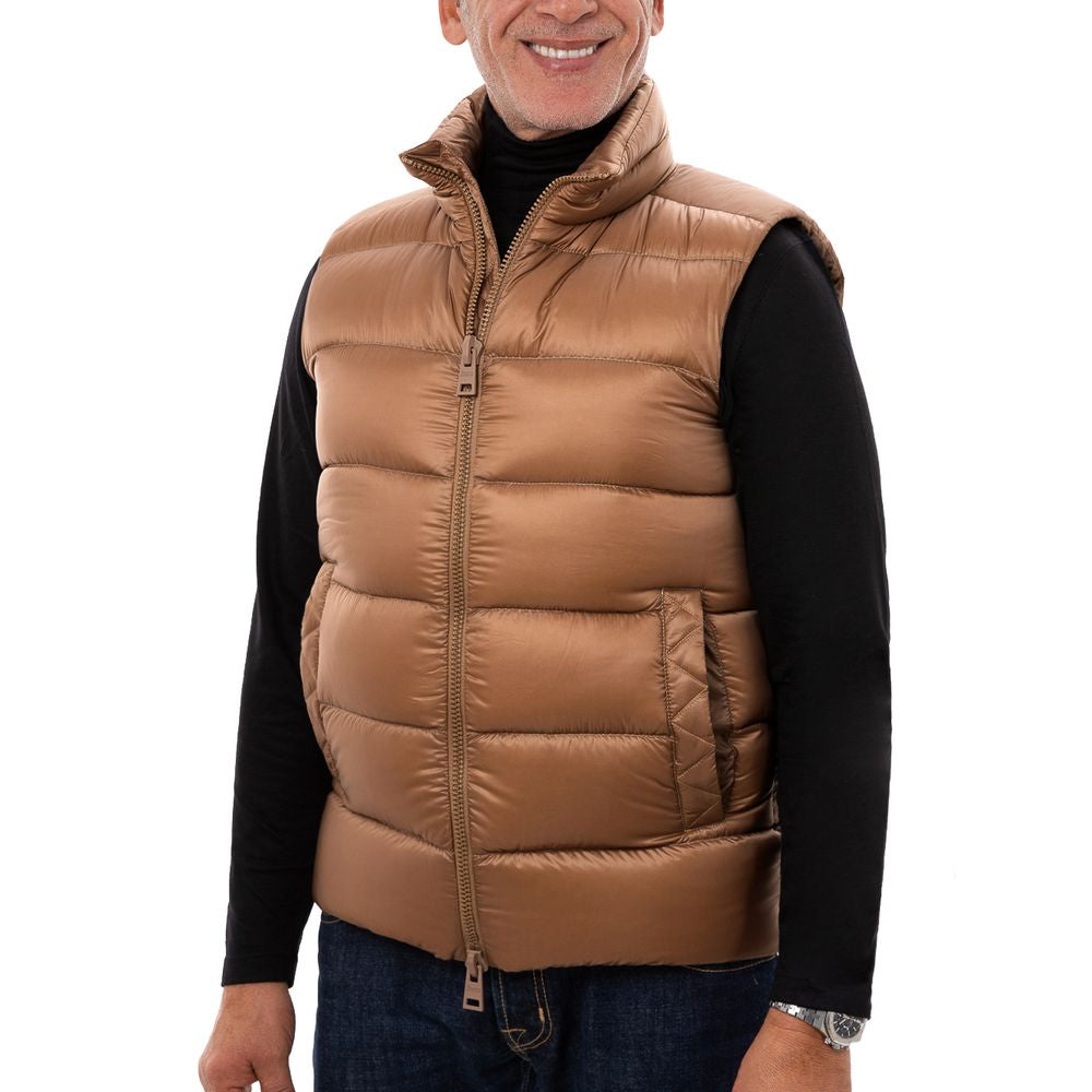 Herno Brown Padded Zip-Up Gilet Jacket