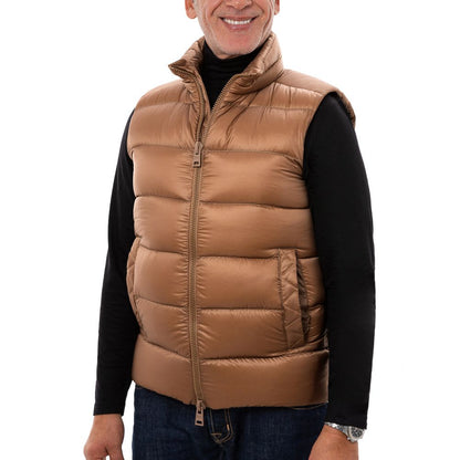 Herno Brown Padded Zip-Up Gilet Jacket