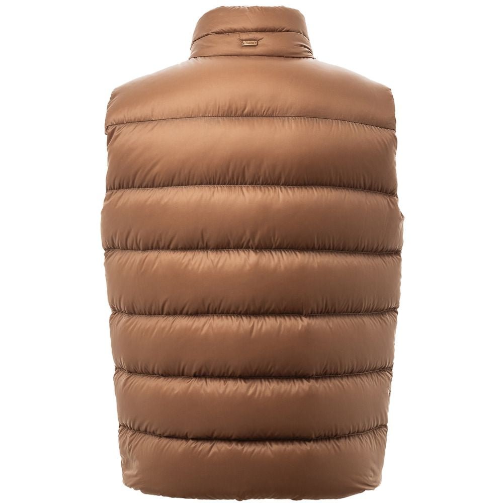 Herno Brown Padded Zip-Up Gilet Jacket