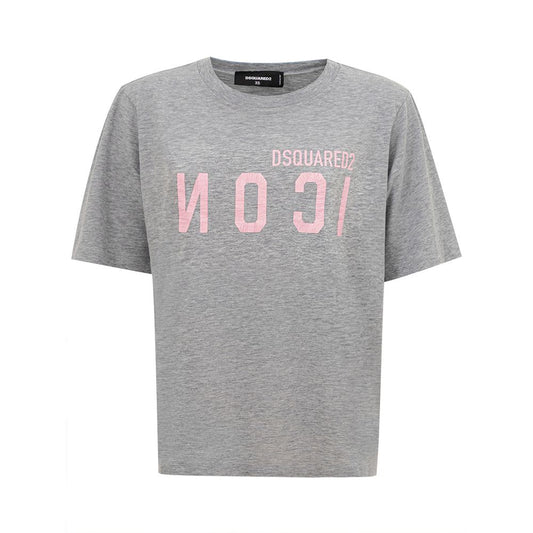 Sophisticated Gray Cotton Top by Dsquared2