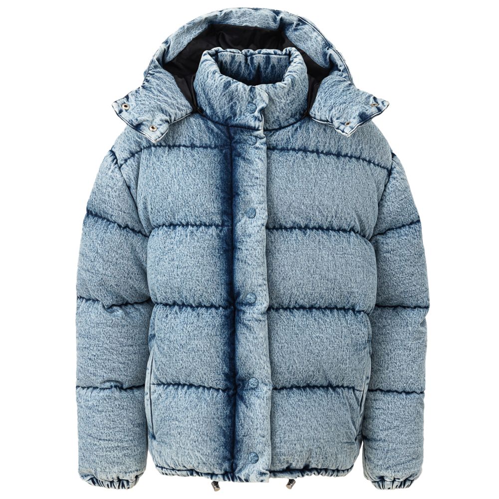 Miu Miu Blue Hooded Puffer Jacket