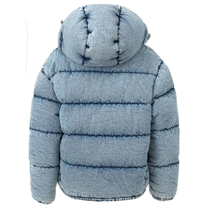 Miu Miu Blue Hooded Puffer Jacket