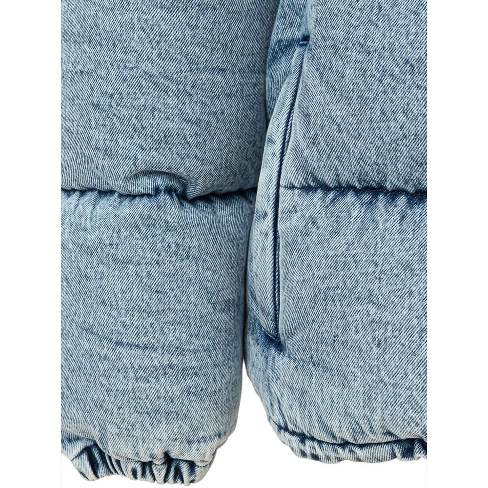 Miu Miu Blue Hooded Puffer Jacket