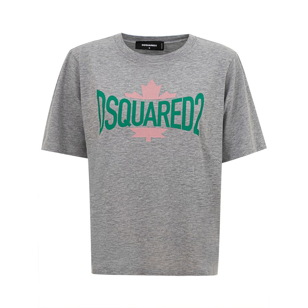 Chic Gray Cotton Tee by Dsquared2 for the Modern Woman
