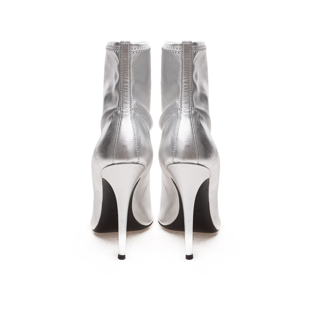 Giuseppe Zanotti Gray Leather Open Toe Ankle Boots