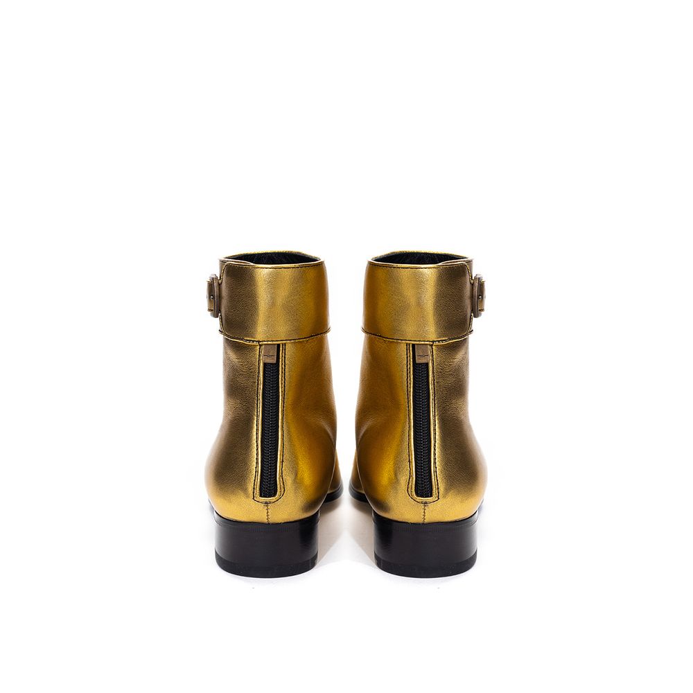 Saint Laurent Gold Leather Boot - Elevate Your Style with Luxury
