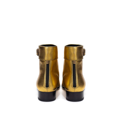 Saint Laurent Gold Leather Boot - Elevate Your Style with Luxury