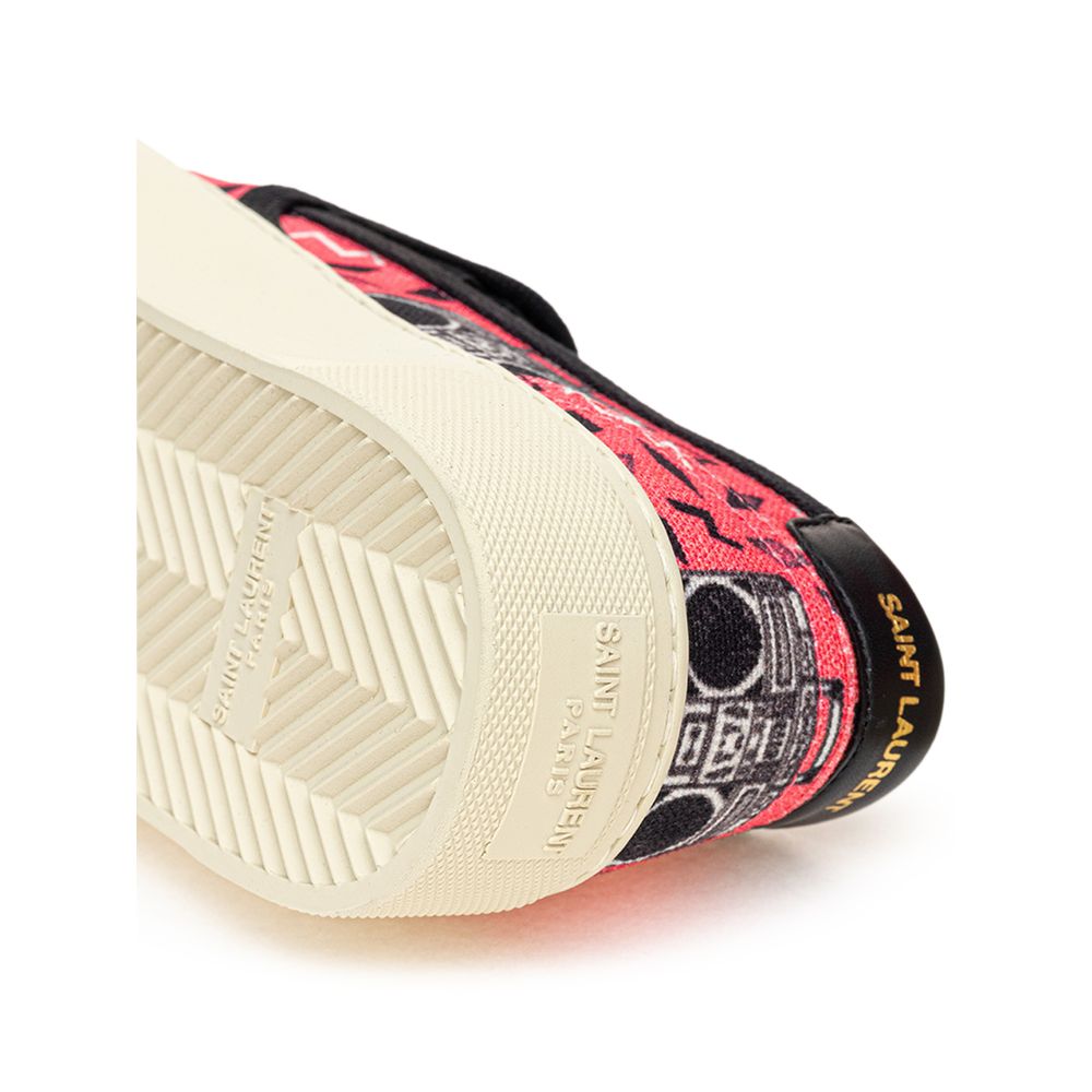 Saint Laurent Pink Cotton Radio Print Sneaker