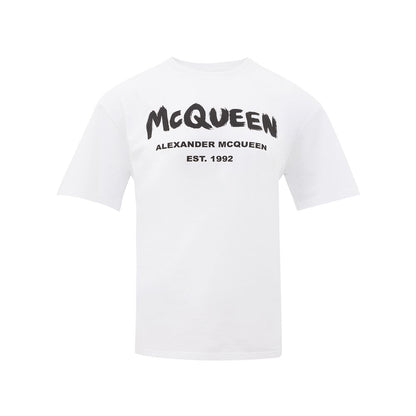 Alexander McQueen Women's White "McQueen" Graffiti T-Shirt
