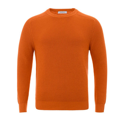 Gran Sasso Men's Cotton Orange Italian Jumper