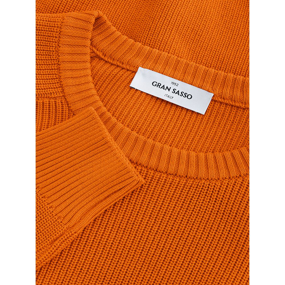Gran Sasso Men's Cotton Orange Italian Jumper