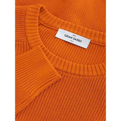 Gran Sasso Men's Cotton Orange Italian Jumper