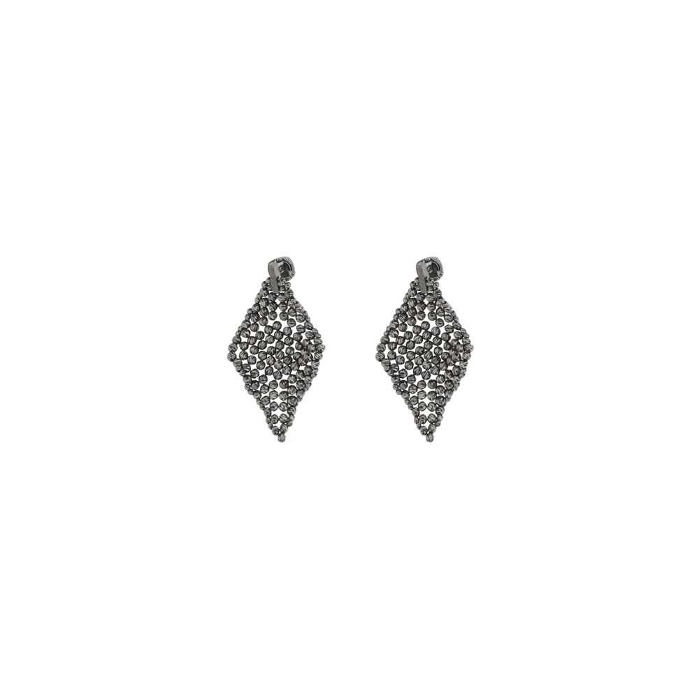 Brunello Cucinelli Faceted Silver Earrings