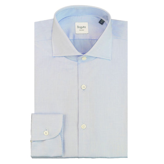 Bagutta Light Blue Cotton Shirt - Slim Fit Elegance for Warm Days