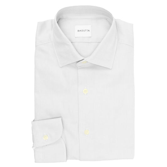 Bagutta White Cotton Shirt - Slim Fit Excellence for Warm Weather