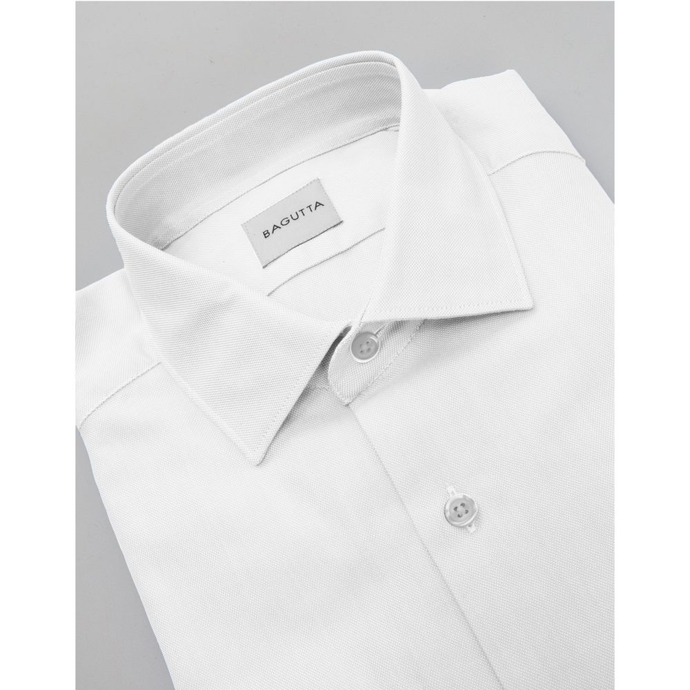 Bagutta White Cotton Shirt - Slim Fit Excellence for Warm Weather