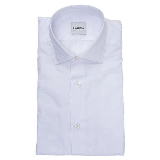 Bagutta White Cotton Shirt - Slim Fit Elegance