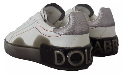 Dolce & Gabbana White Leather Portofino Sneakers for Women