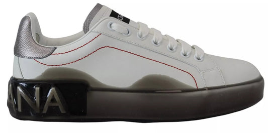 Dolce & Gabbana White Leather Portofino Sneakers for Women