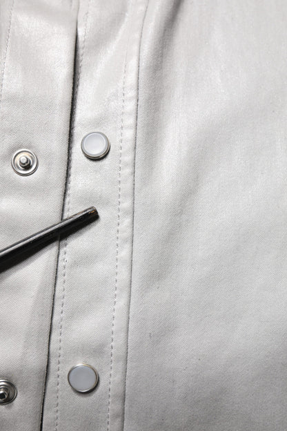 Dolce & Gabbana Metallic Gray Cotton Button Down Shirt