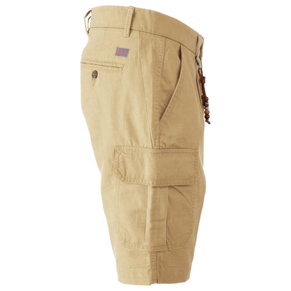 YES ZEE Beige Cotton Cargo Bermuda Shorts